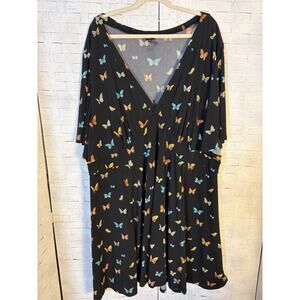 Torrid women’s Dress midi flutter sleeve butterfly boho fit & flare plus size ￼